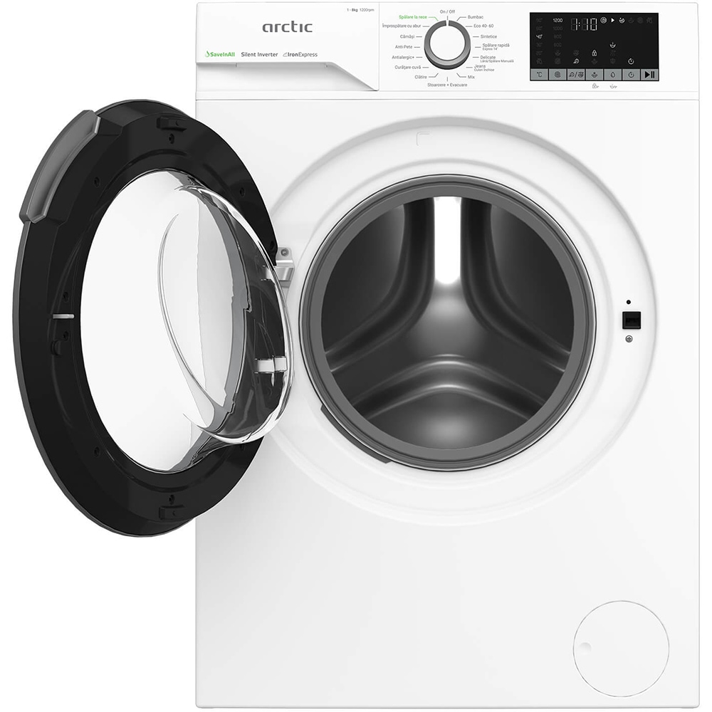 Masina de spalat rufe frontala ARCTIC APLM2WFSU28211WG, ExtraSteam, 8 kg, 1200rpm, Clasa A, alb