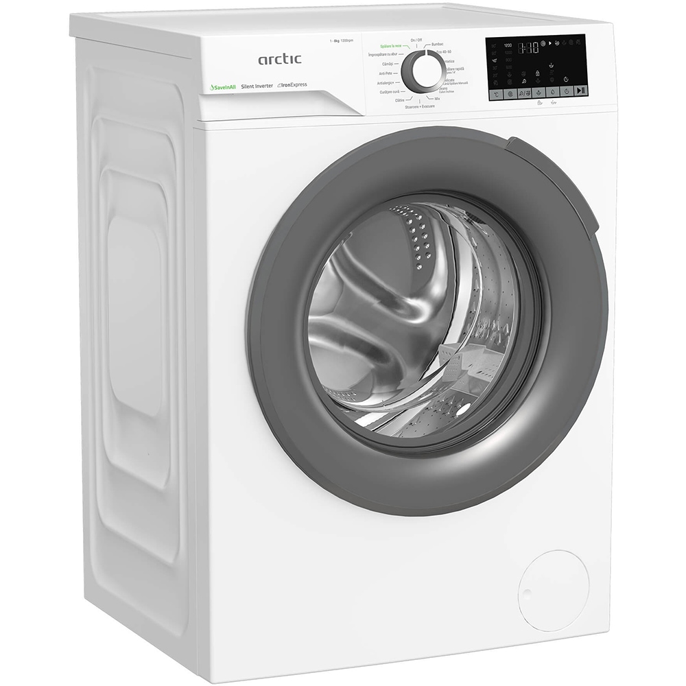 Masina de spalat rufe frontala ARCTIC APLM2WFSU28211WG, ExtraSteam, 8 kg, 1200rpm, Clasa A, alb