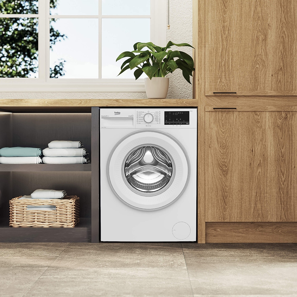 Masina de spalat rufe frontala BEKO B3WFU4721W, SteamCure, 7 kg, 1200rpm, Clasa A, alb