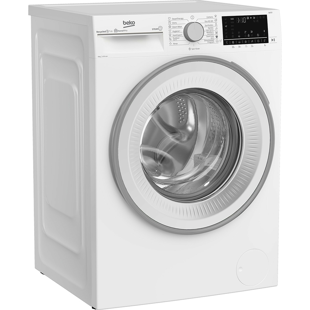 Masina de spalat rufe frontala BEKO B3WFU58215W, AquaTech, SteamCure, 8kg, 1200rpm, Clasa A, alb