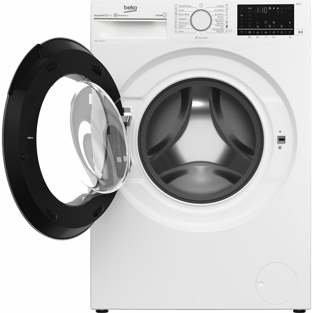 Masina de spalat rufe frontala BEKO B3WFU58215W, AquaTech, SteamCure, 8kg, 1200rpm, Clasa A, alb