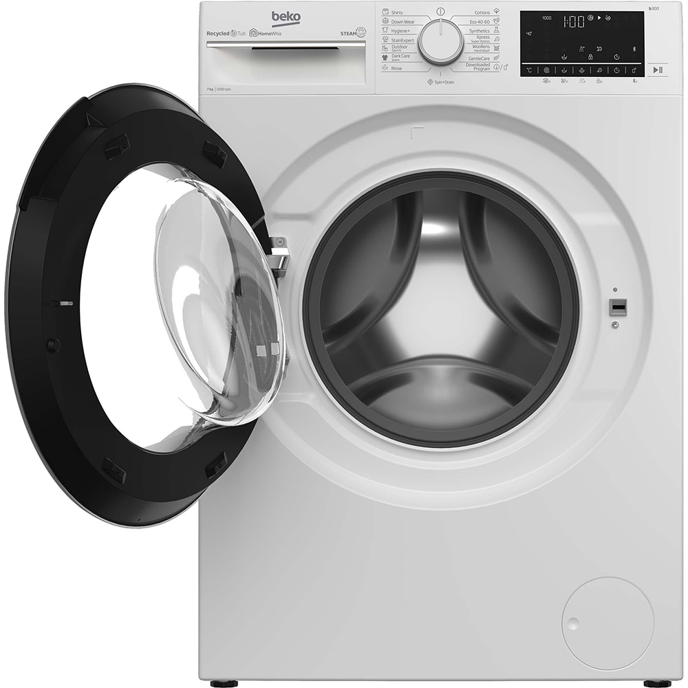 Masina de spalat rufe frontala BEKO B3WFU7704WB, SteamCure, 7kg, 1000rpm, Clasa D, alb