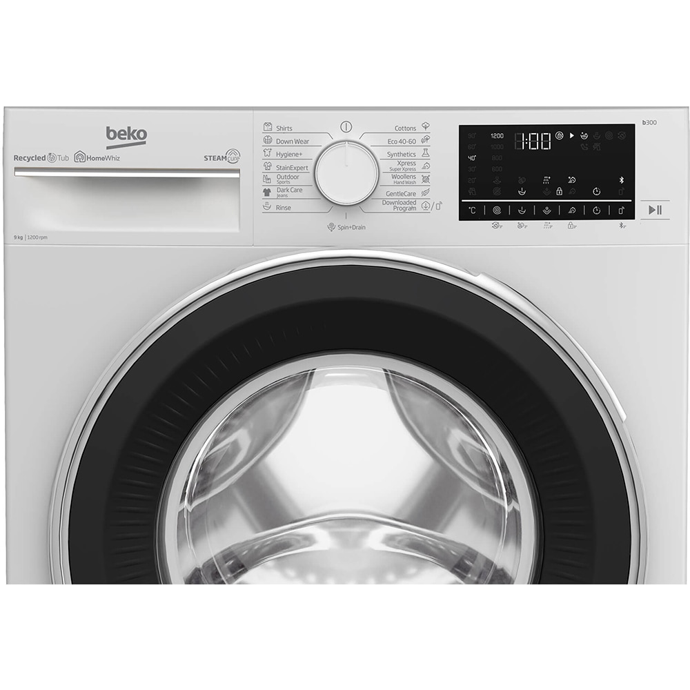 Masina de spalat rufe frontala BEKO B3WFU7922WB, SteamCure, 9kg, 1200rpm, Clasa C, alb