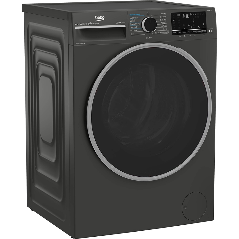 Masina de spalat rufe frontala cu uscator BEKO B5DFT58442M, SteamCure, 8/5 kg, 1400rpm, Clasa A/D, gri inchis