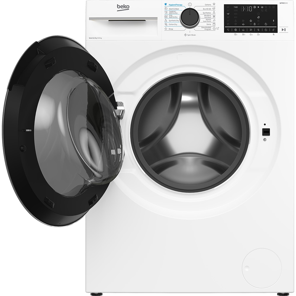 Masina de spalat rufe frontala cu uscator BEKO B5DFT59442W, SteamCure, 9/6 kg, 1400rpm, Clasa A/D, alb