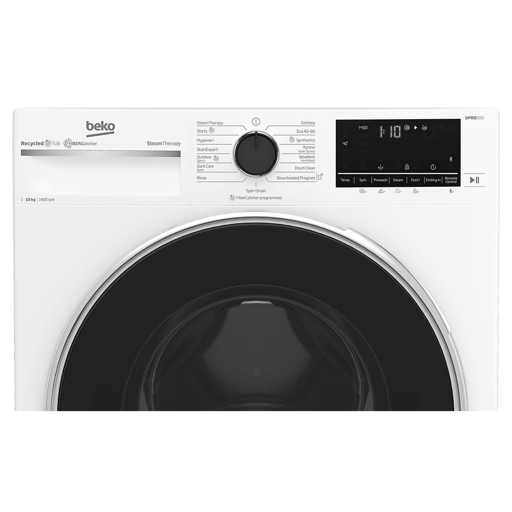 Masina de spalat rufe frontala BEKO B5WFT510419W, SteamCure, 10 kg, 1400rpm, Clasa A, alb