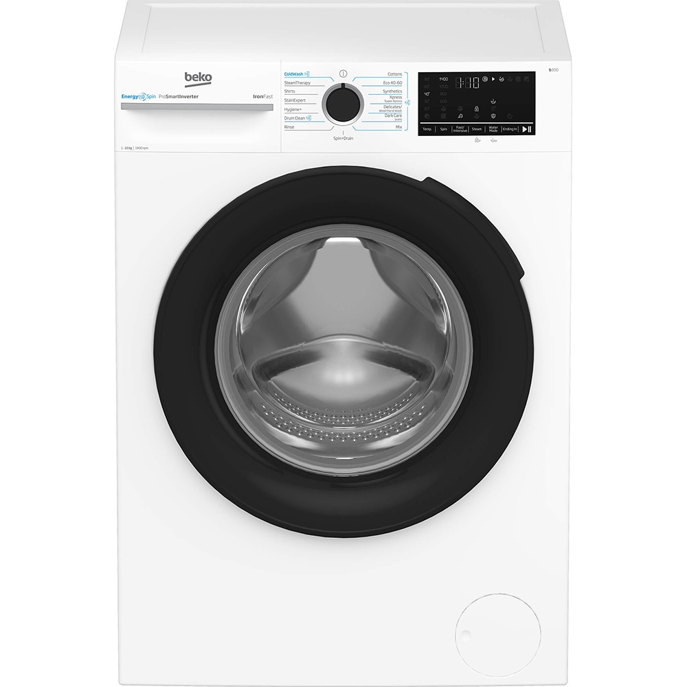 Masina de spalat rufe frontala BEKO BM3WFU410415WB, EnergySpin, 10 kg, 1400rpm, Clasa A, alb