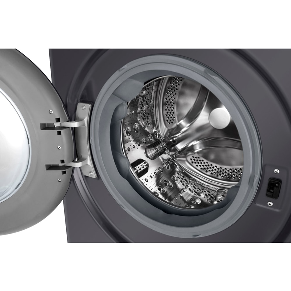 Masina de spalat rufe frontala slim LG F2WR508SBM, Steam, 8 kg, 1200rpm, Clasa A, negru
