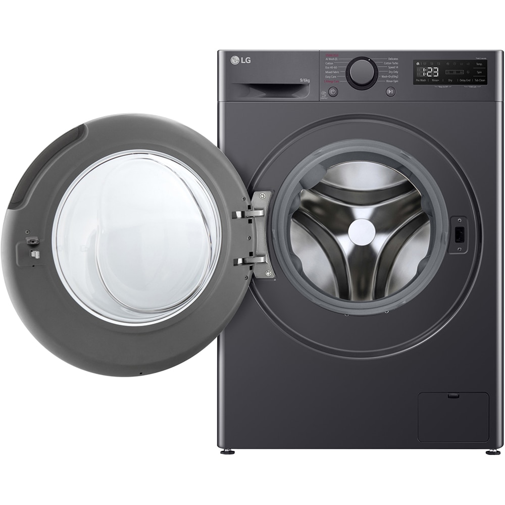Masina de spalat rufe frontala cu uscator LG F4DR509SBM, Steam, AI DD, 9/6 kg, 1400rpm, Clasa A/D, antracit