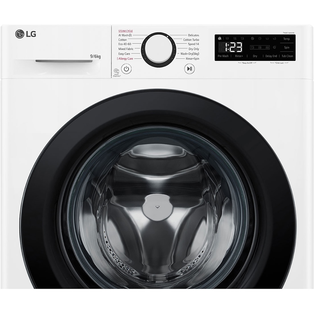 Masina de spalat rufe frontala cu uscator LG F4DR509SBW, Steam, AI DD, 9/6 kg, 1400rpm, Clasa A/D, alb