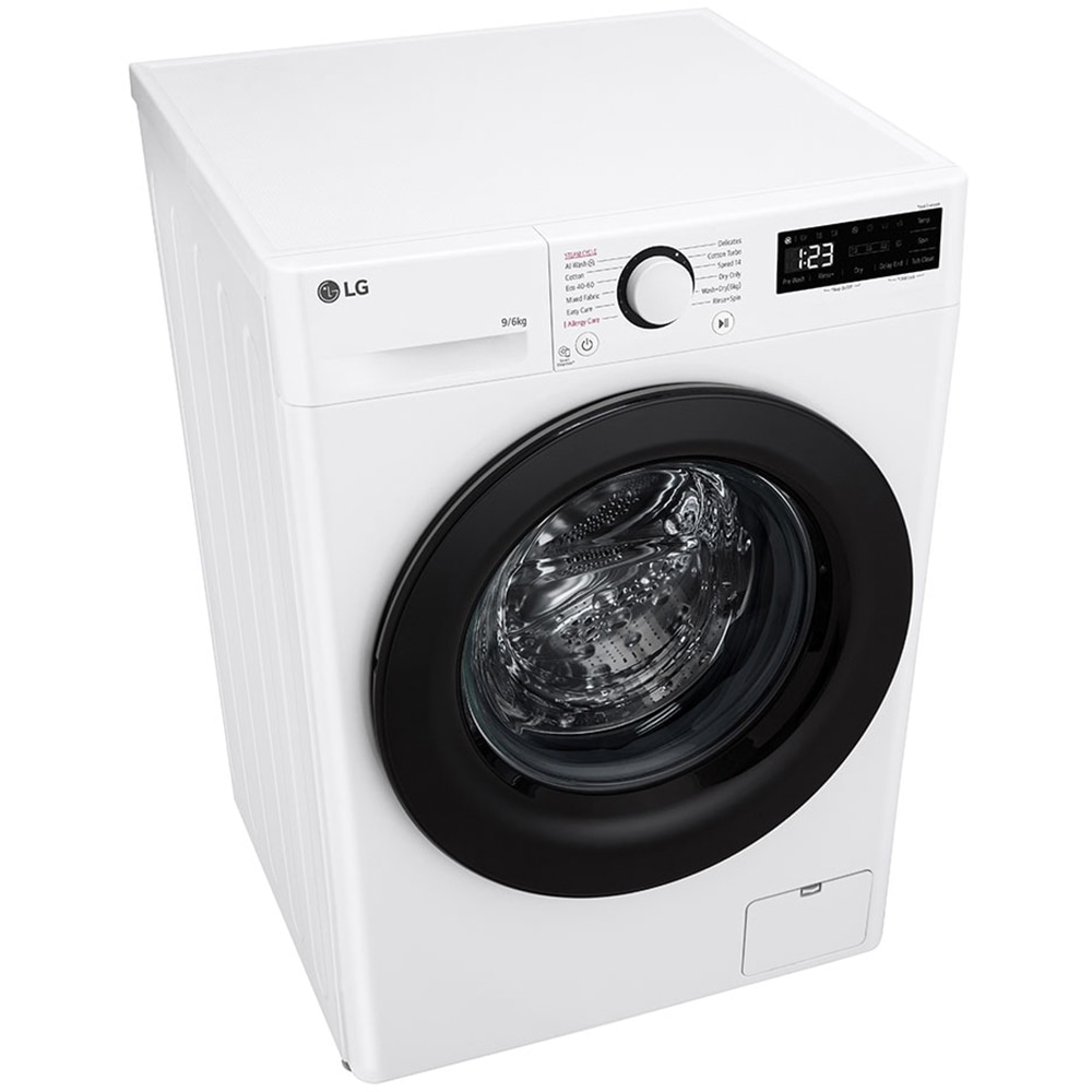 Masina de spalat rufe frontala cu uscator LG F4DR509SBW, Steam, AI DD, 9/6 kg, 1400rpm, Clasa A/D, alb