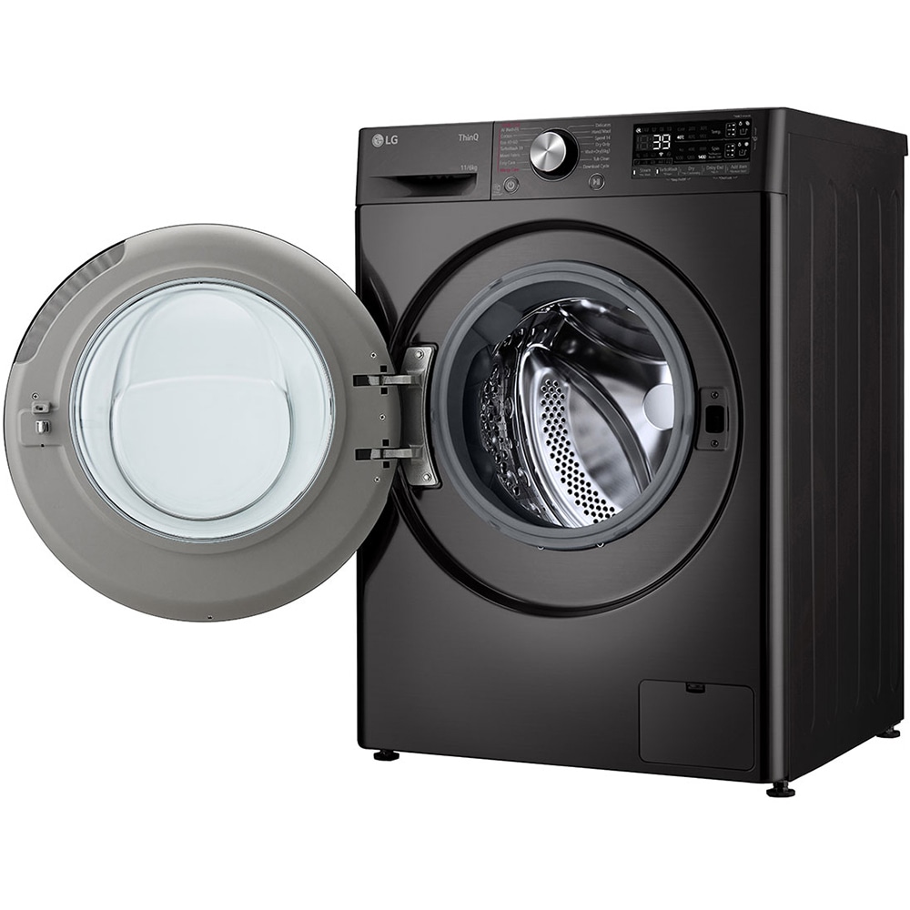 Masina de spalat rufe frontala cu uscator LG F4DR711S2BA, Steam, AI DD, 11/6 kg, 1400rpm, Clasa A/D, antracit