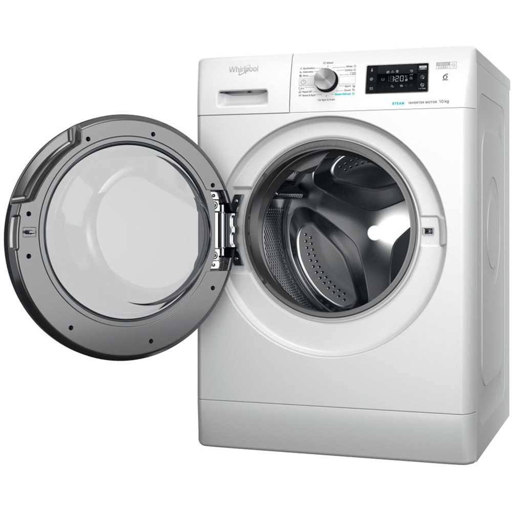 Masina de spalat rufe frontala WHIRLPOOL FFB 10489 BV EE, Steam, 6th Sense, 10 kg, 1400rpm, Clasa A, alb