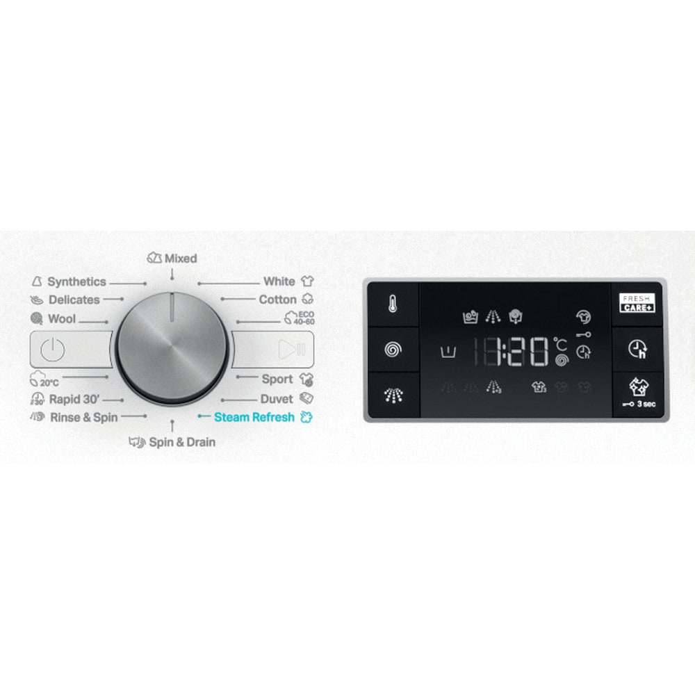 Masina de spalat rufe frontala WHIRLPOOL FFB 10489 BV EE, Steam, 6th Sense, 10 kg, 1400rpm, Clasa A, alb