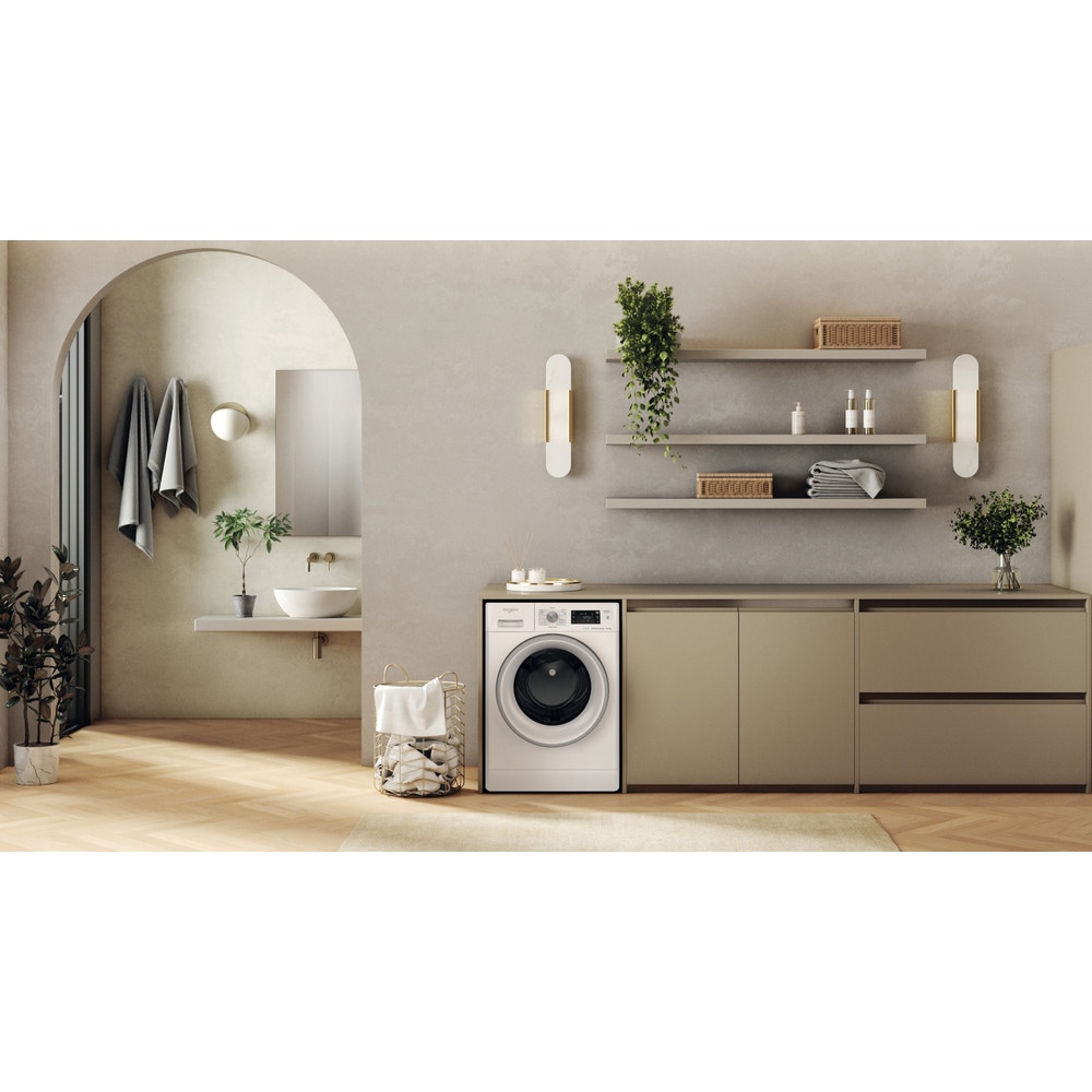 Masina de spalat rufe frontala cu uscator WHIRLPOOL FFWDB 964489 SV EE, 6th Sense, 9/6 kg, 1400rpm, Clasa A/C, alb