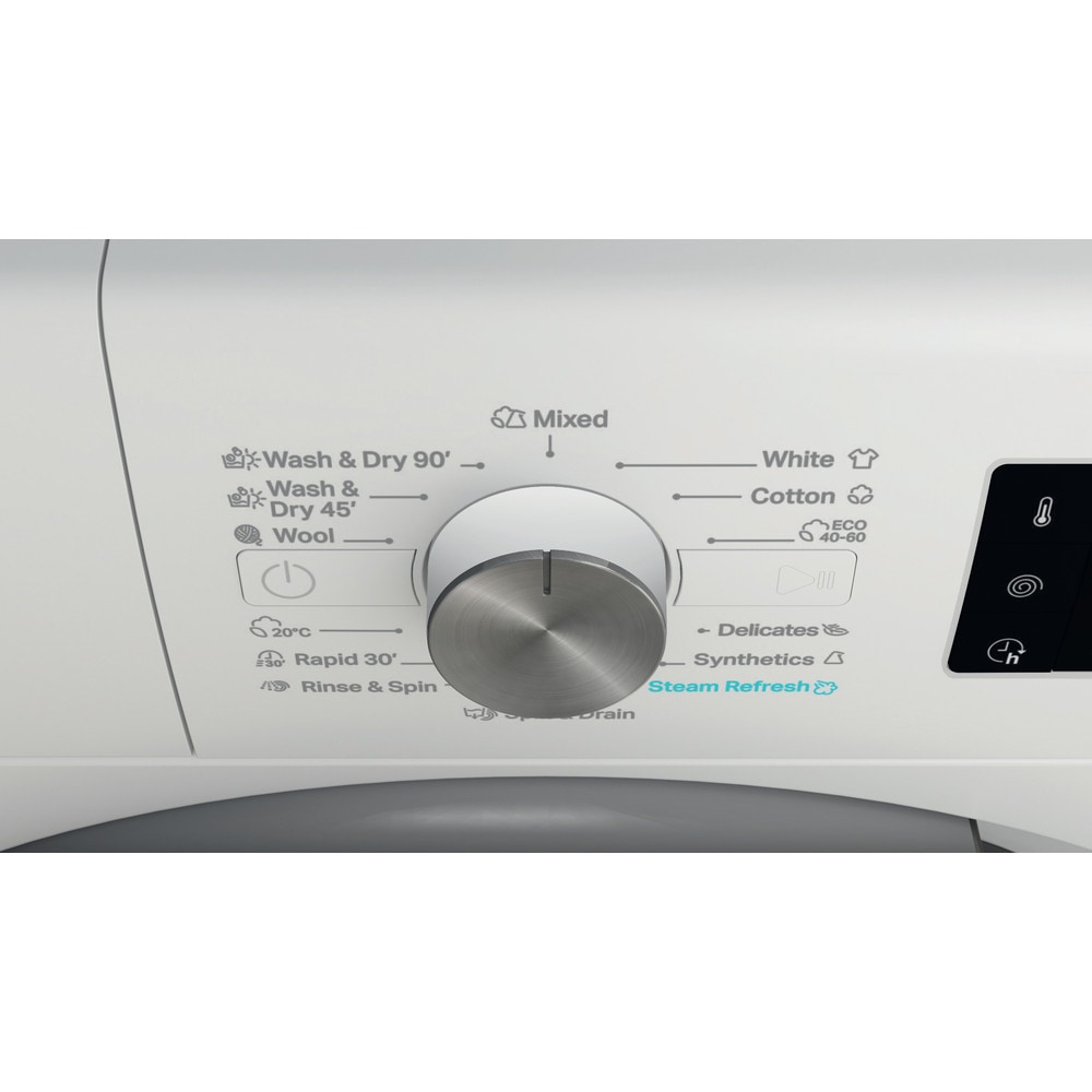 Masina de spalat rufe frontala cu uscator WHIRLPOOL FFWDB 964489 SV EE, 6th Sense, 9/6 kg, 1400rpm, Clasa A/C, alb