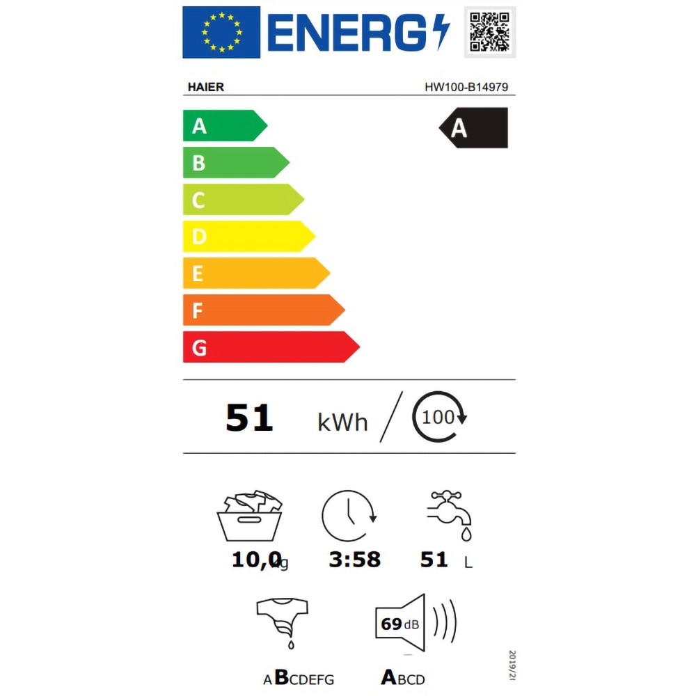 Masina de spalat rufe frontala HAIER HW100G-BD14979, 10 kg, 1400rpm, Clasa A, antracit