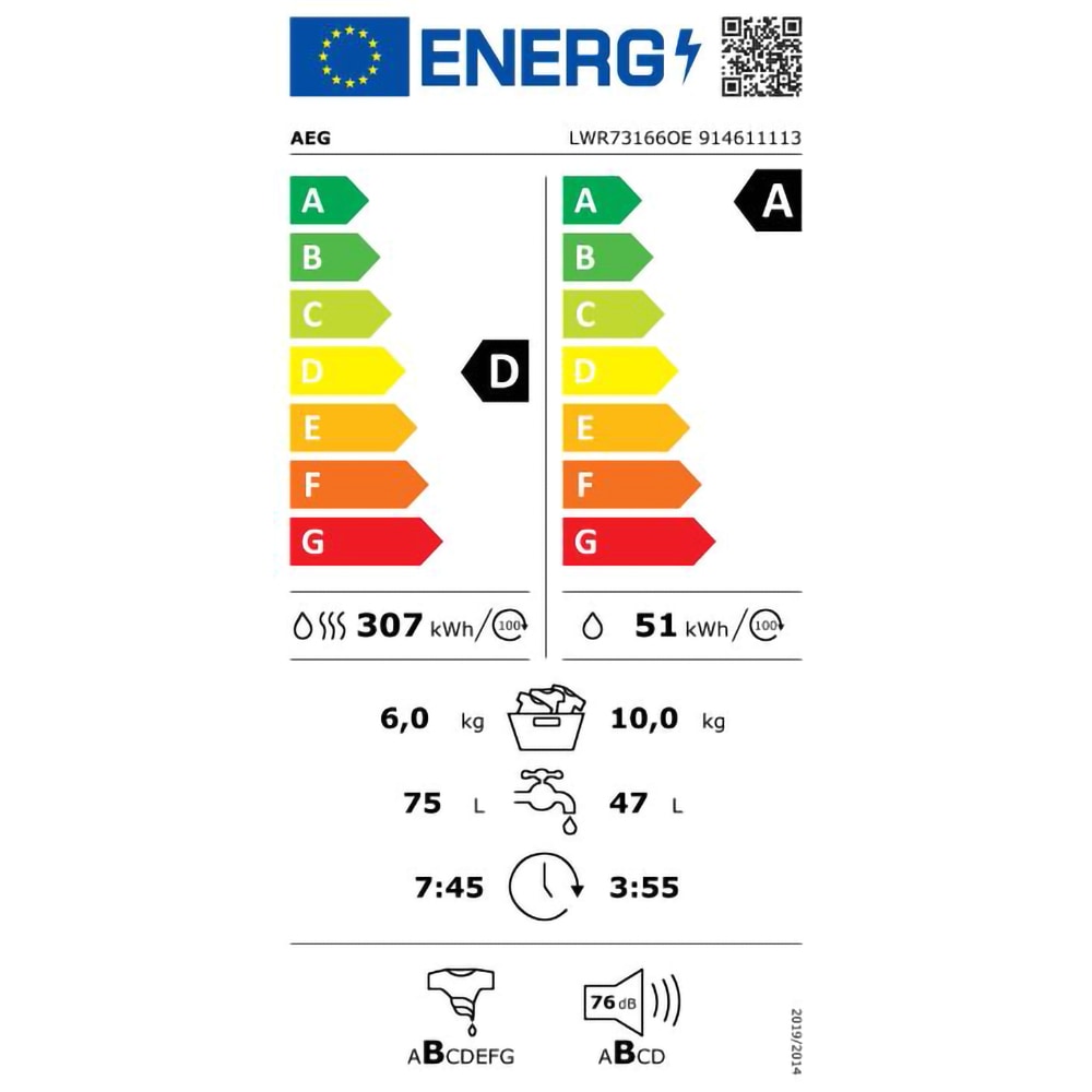 Masina de spalat rufe frontala cu uscator AEG LWR73166OE, ProSteam, 10/6 kg, 1600rpm, Clasa A/D, dark silver