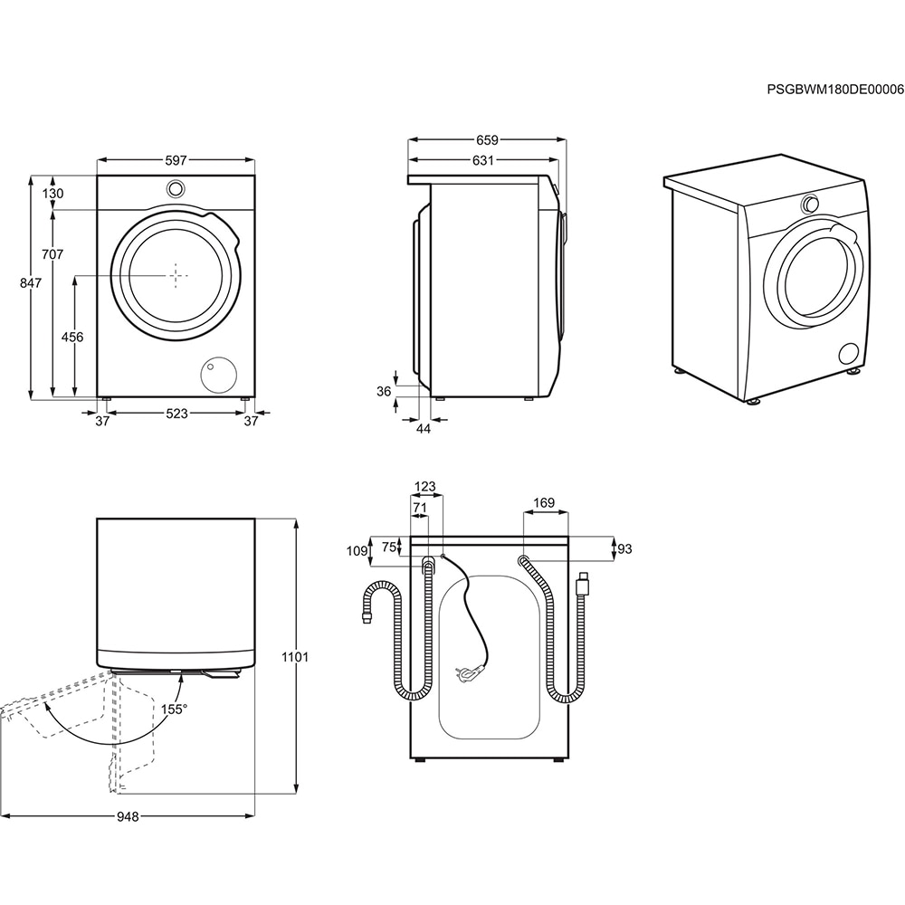 Masina de spalat rufe frontala cu uscator AEG LWR85165O, 10/6 kg, 1600rpm, Clasa A/D, alb