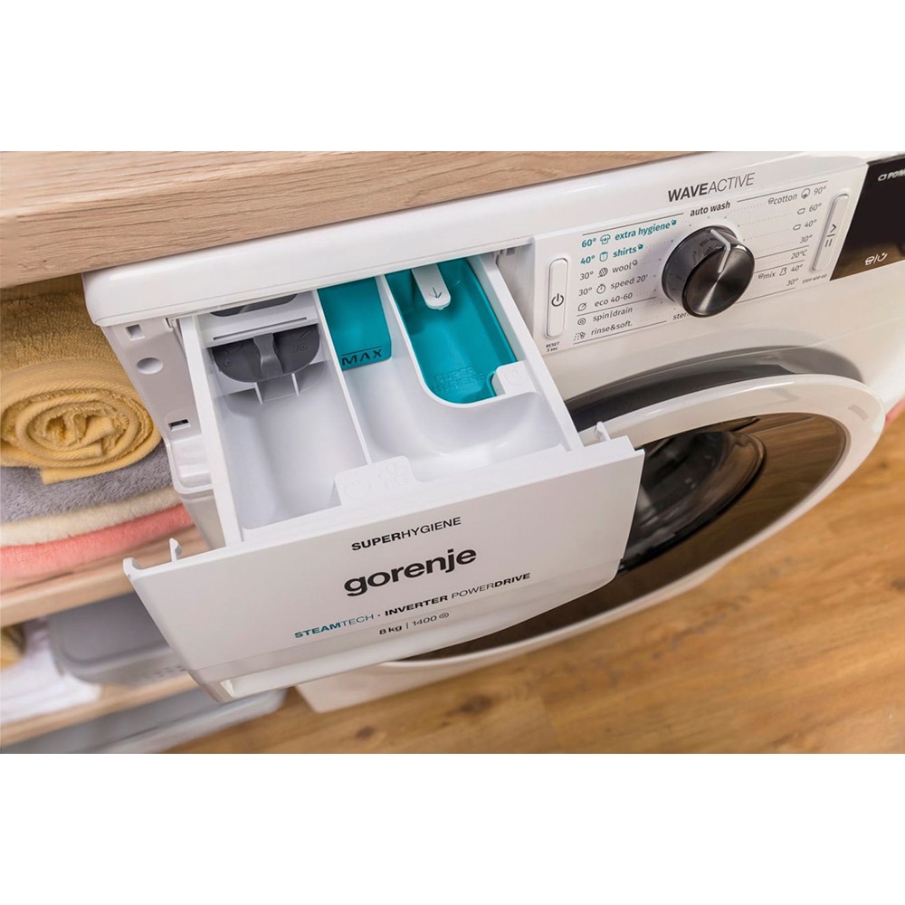Masina de spalat rufe frontala GORENJE W2NEI1P4ADS, SteamTech, 10 kg, 1400rpm, Clasa A, alb