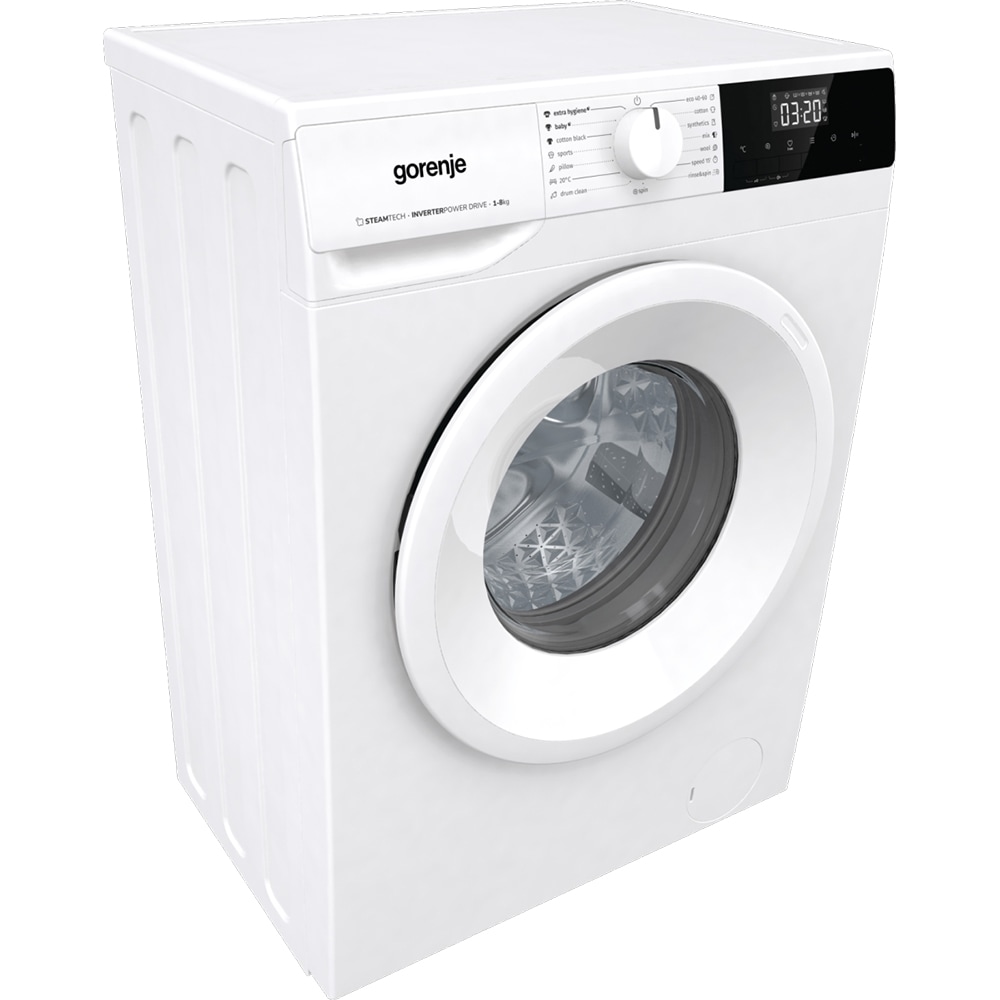 Masina de spalat rufe frontala GORENJE WNHPI84AS, SteamTech, 8 kg, 1400rpm, Clasa A, alb