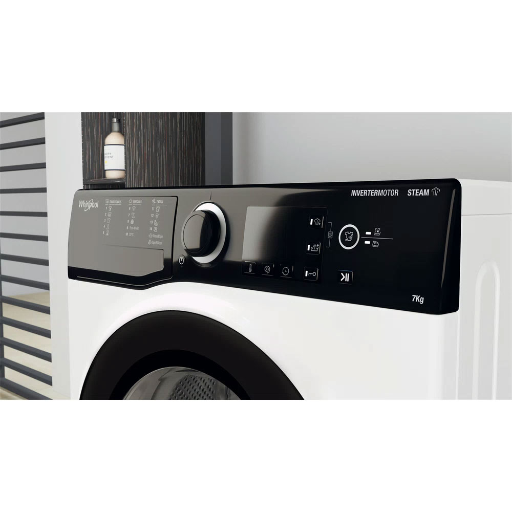 Masina de spalat rufe frontala slim WHIRLPOOL WRSB 7259 BB EU, 7 kg, 1200rpm, Clasa B, alb