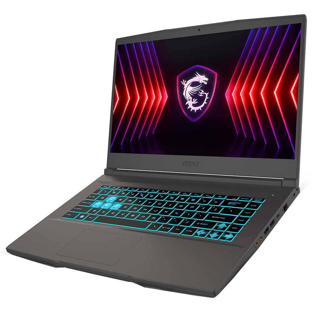 Laptop Gaming MSI Thin 15 B13VE-1470XRO, Intel Core i7-13620H pana la 4.9GHz, 15.6" FHD, 16GB, SSD 512GB, NVIDIA GeForce RTX 4050 6GB, Free DOS, negru