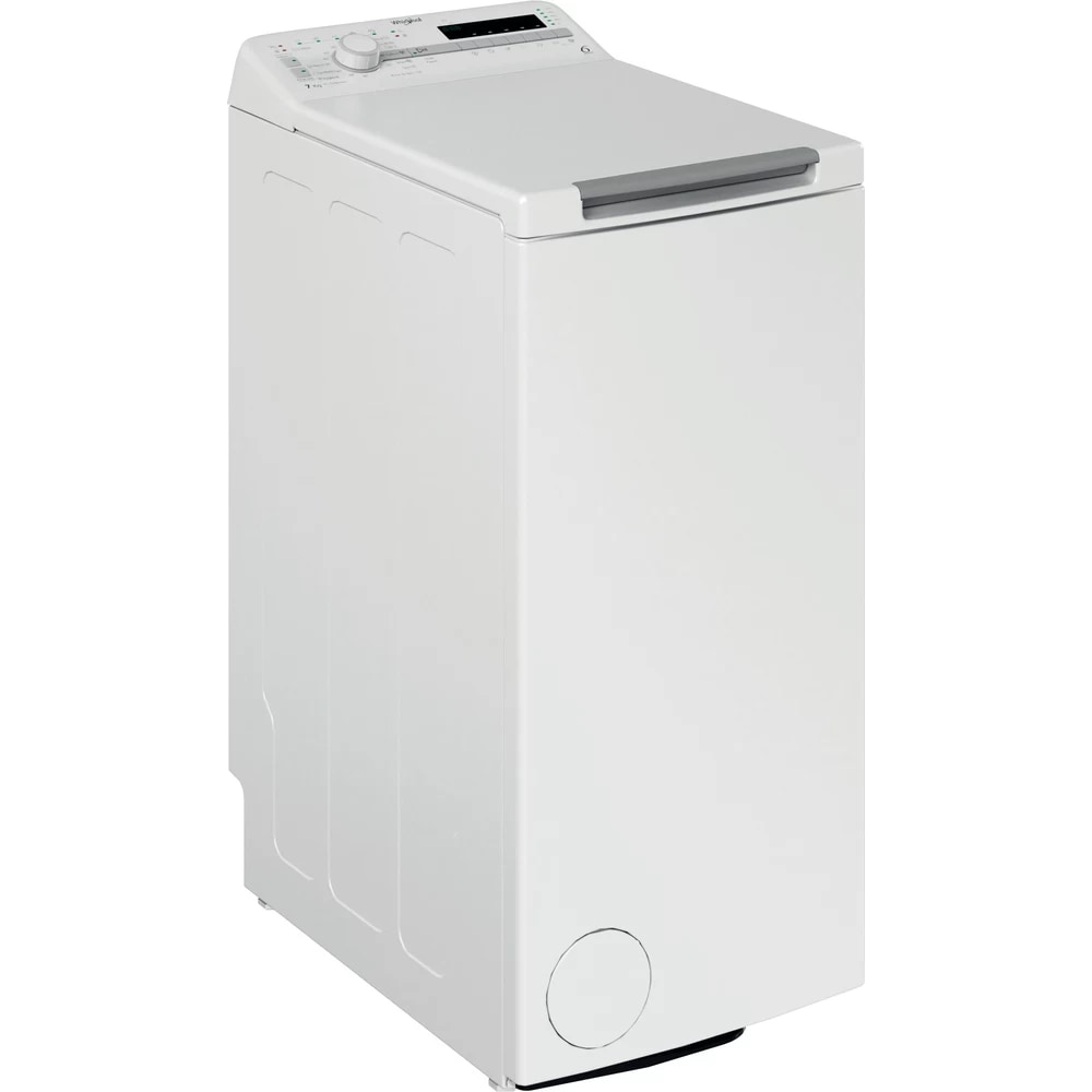 Masina de spalat rufe verticala WHIRLPOOL TDLR 7220SS EU/N, 6th Sense, 7 kg, 1200rpm, Clasa E, alb