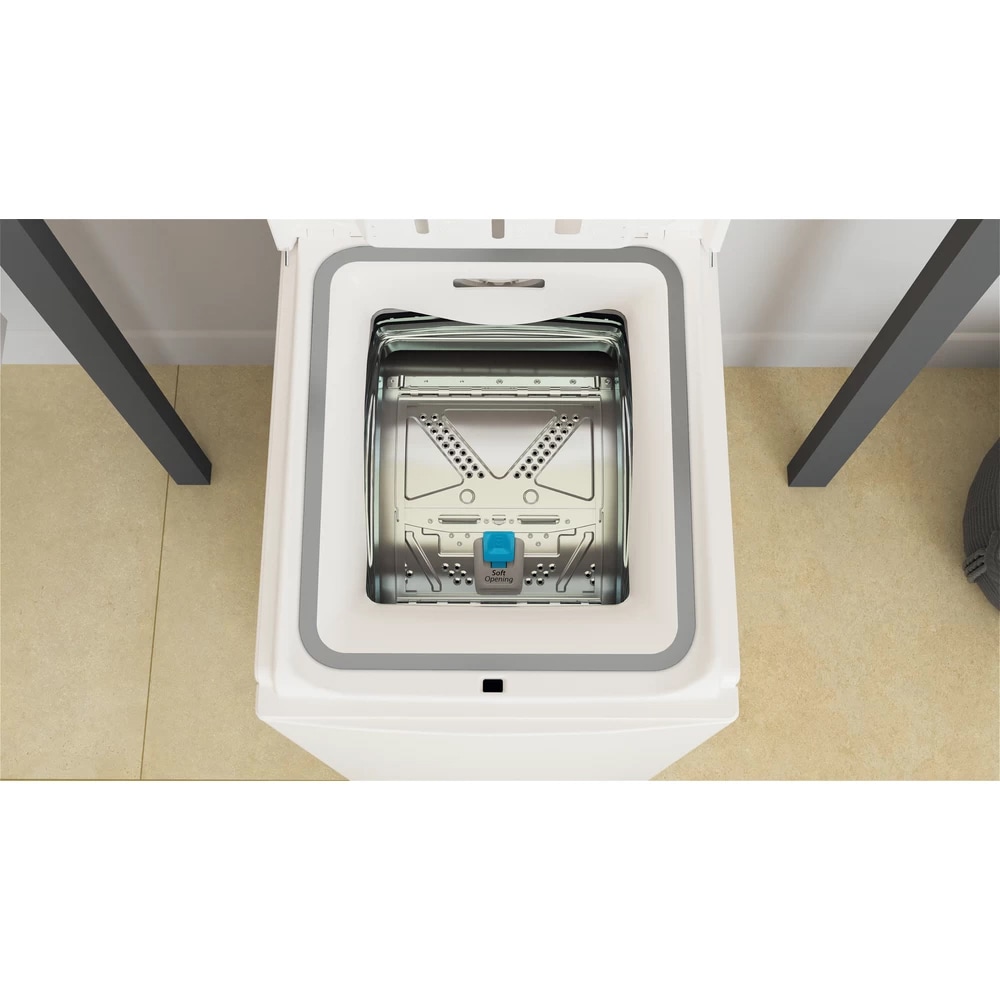 Masina de spalat rufe verticala WHIRLPOOL TDLR 7220SS EU/N, 6th Sense, 7 kg, 1200rpm, Clasa E, alb