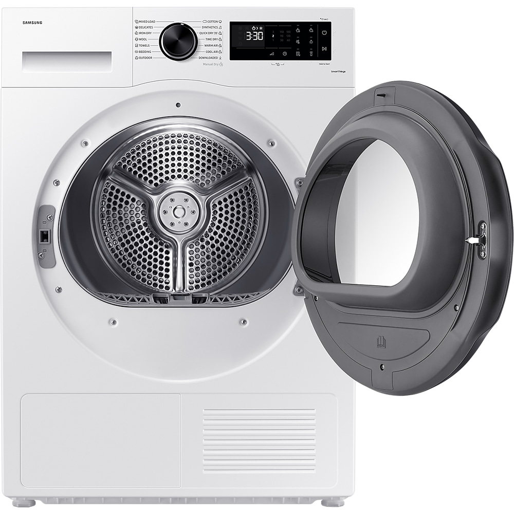 Uscator de rufe SAMSUNG DV90CGC0A0AELE, Pompa de caldura, AI Control, 9 kg, 14 programe, Clasa A++, alb