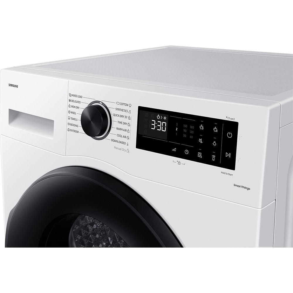 Uscator de rufe SAMSUNG DV90CGC0A0AELE, Pompa de caldura, AI Control, 9 kg, 14 programe, Clasa A++, alb