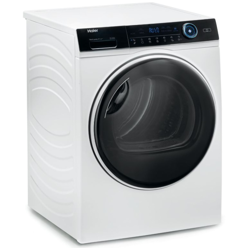 Uscator de rufe HAIER HD90-A3979-S, Pompa de caldura, 9 kg, 14 programe, Clasa A+++, alb