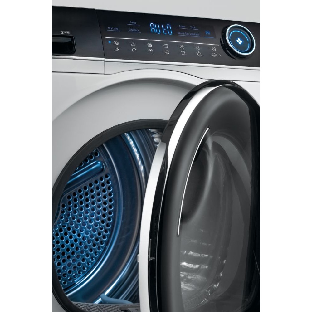 Uscator de rufe HAIER HD90-A3979-S, Pompa de caldura, 9 kg, 14 programe, Clasa A+++, alb