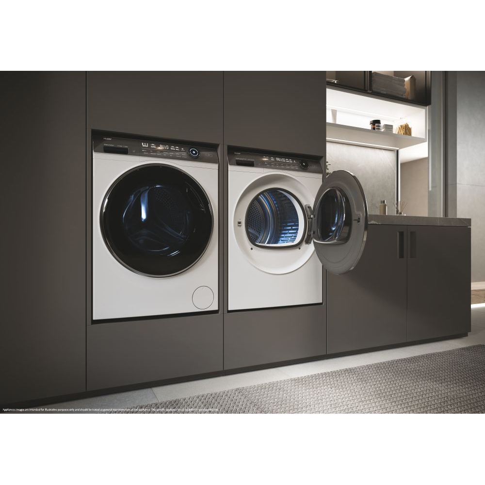 Uscator de rufe HAIER HD90-A3Q979U1, Pompa de caldura, Wi-Fi, 9 kg, 15 programe, Clasa A+++, alb