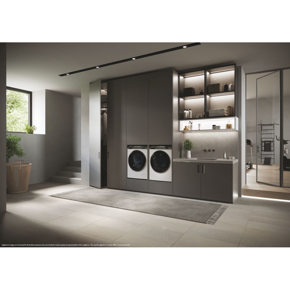 Uscator de rufe HAIER HD90-A3Q979U1, Pompa de caldura, Wi-Fi, 9 kg, 15 programe, Clasa A+++, alb