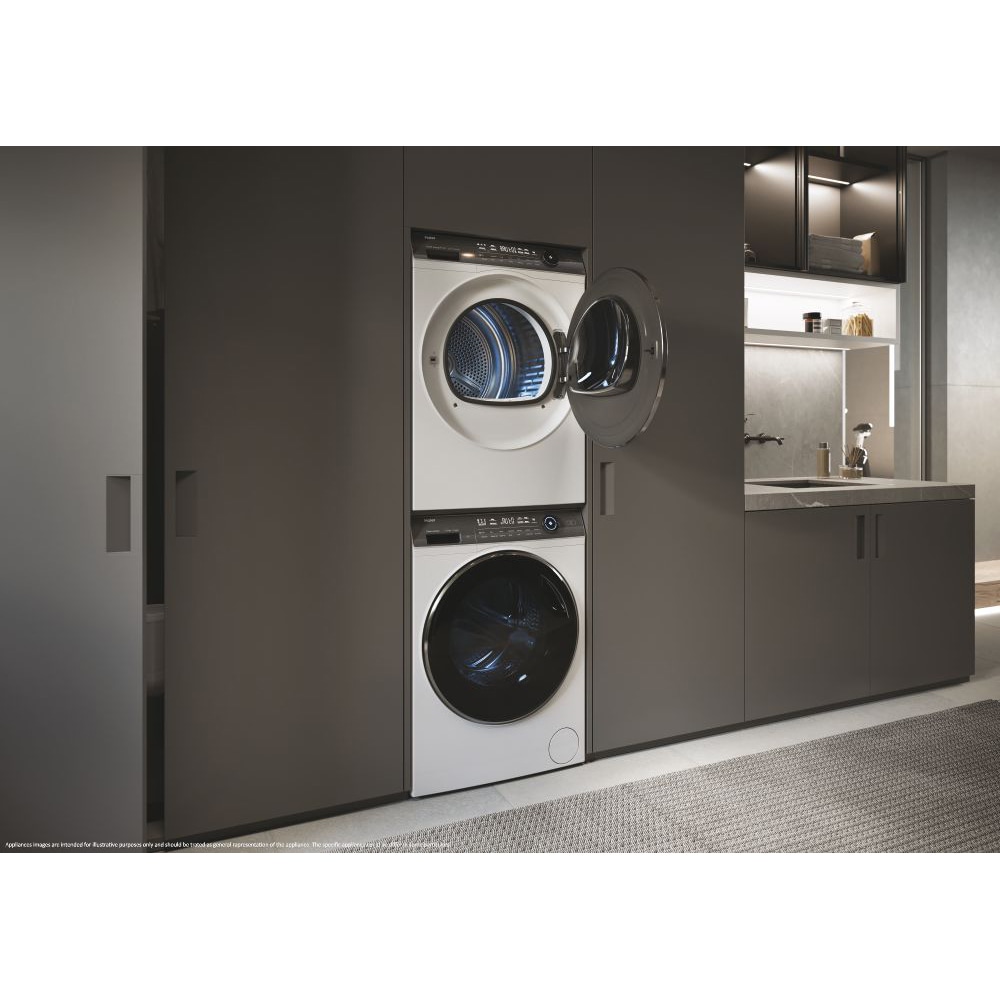 Uscator de rufe HAIER HD90-A3Q979U1, Pompa de caldura, Wi-Fi, 9 kg, 15 programe, Clasa A+++, alb
