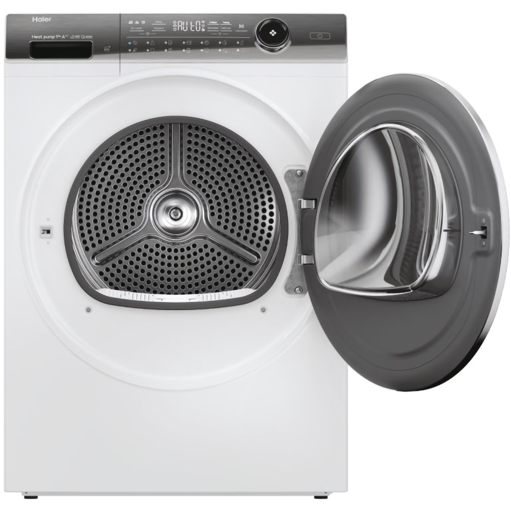 Uscator de rufe HAIER HD90-A3Q979U1, Pompa de caldura, Wi-Fi, 9 kg, 15 programe, Clasa A+++, alb