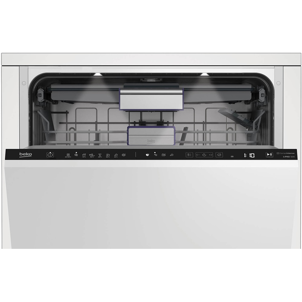 Masina de spalat vase incorporabila BEKO BDIN38531D, Hygiene Shield, 15 seturi, 8 programe, 60 cm, Clasa D, panou comanda negru