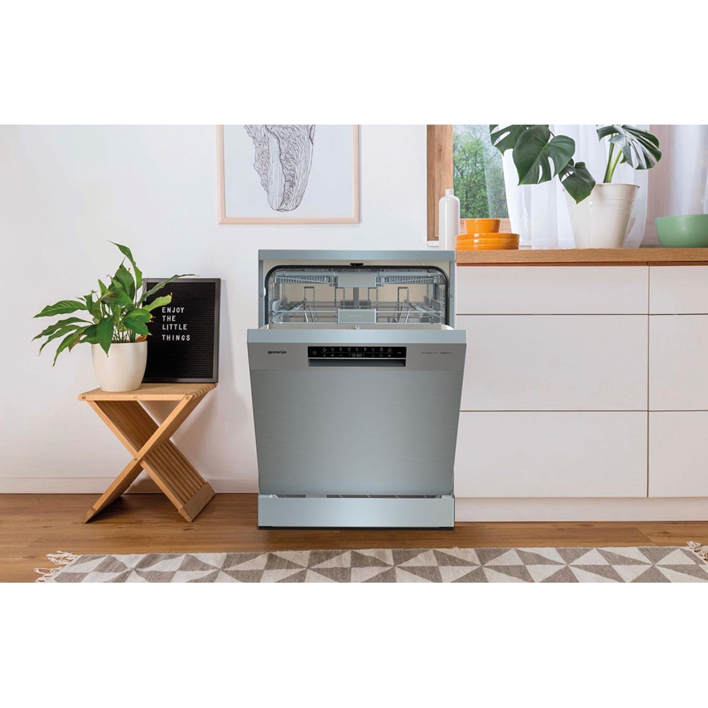 Masina de spalat vase independenta GORENJE GS693C60XUVAD, 16 seturi, 7 programe, 60 cm, Clasa C, argintiu