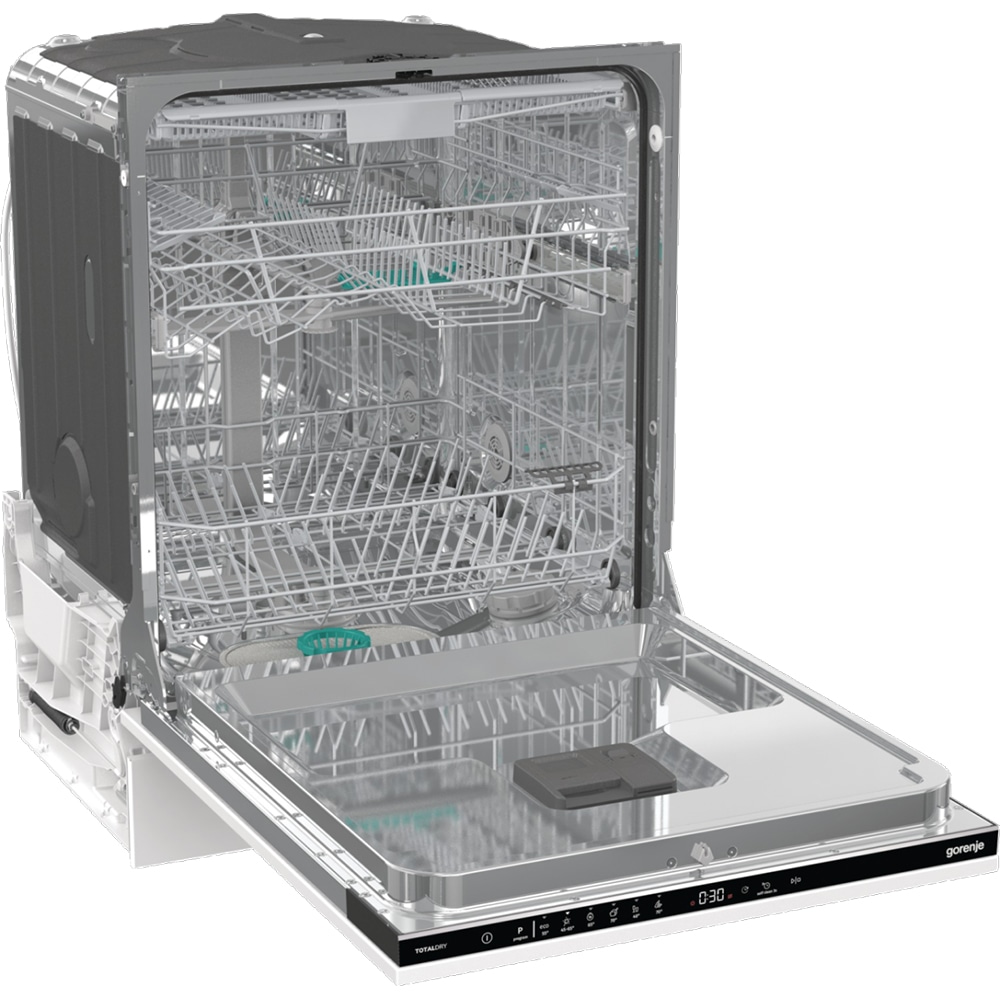 Masina de spalat vase incorporabila GORENJE GV16D, 16 seturi, 6 programe, 60 cm, Clasa D, panou comanda negru