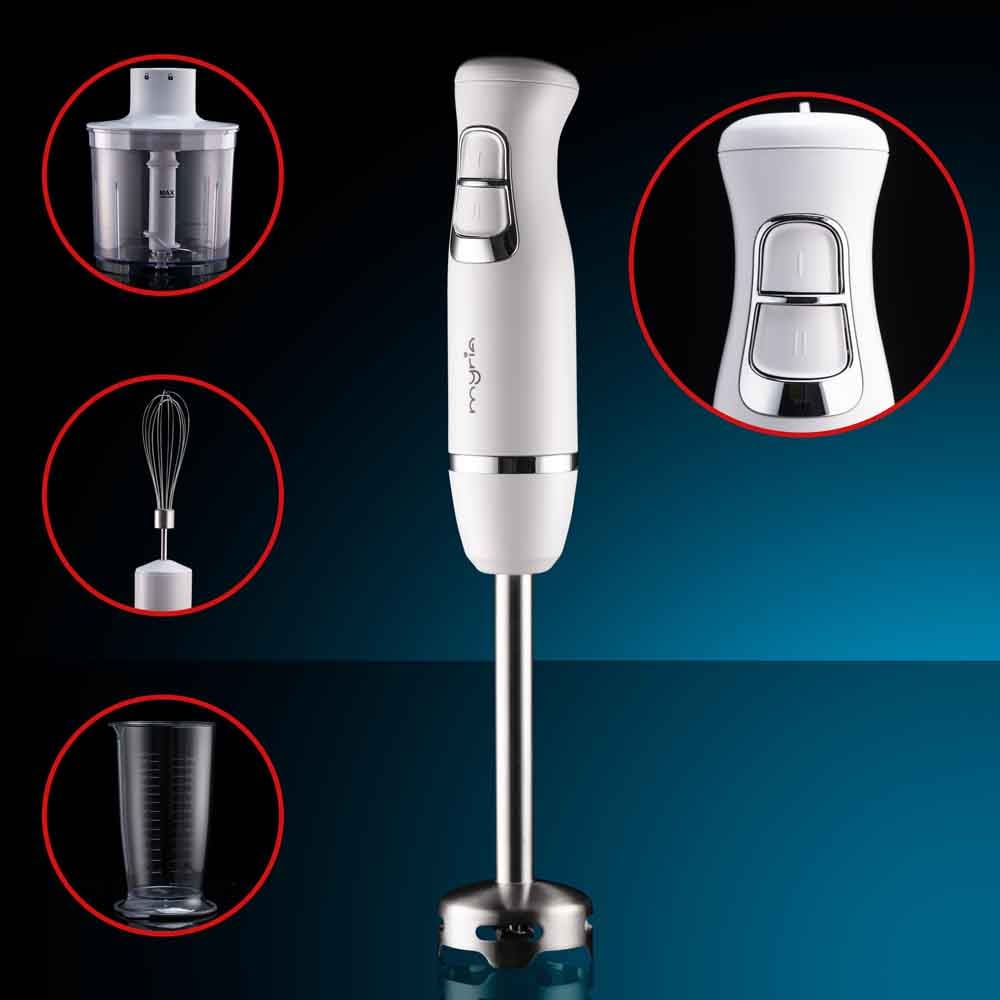 Mixer vertical MYRIA MY4021, 0.7l, 600W, 2 trepte viteza, alb-argintiu