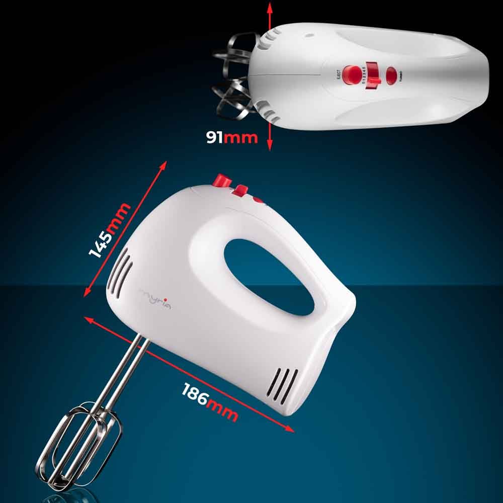Mixer de mana MYRIA MY4112, 250W, 5 trepte viteza, alb 