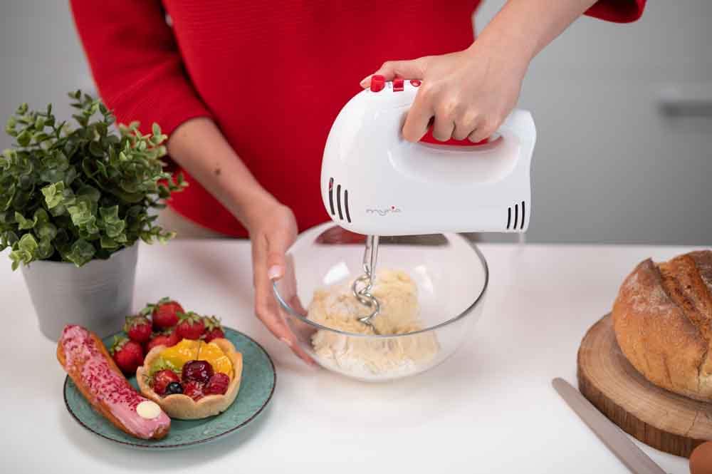 Mixer de mana MYRIA MY4112, 250W, 5 trepte viteza, alb 