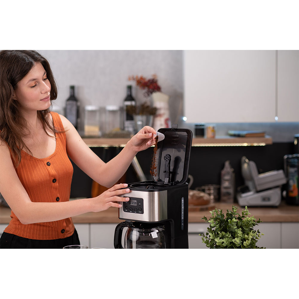 Cafetiera MYRIA MY4118, 1.5l, 900W, 12 cesti, negru-argintiu