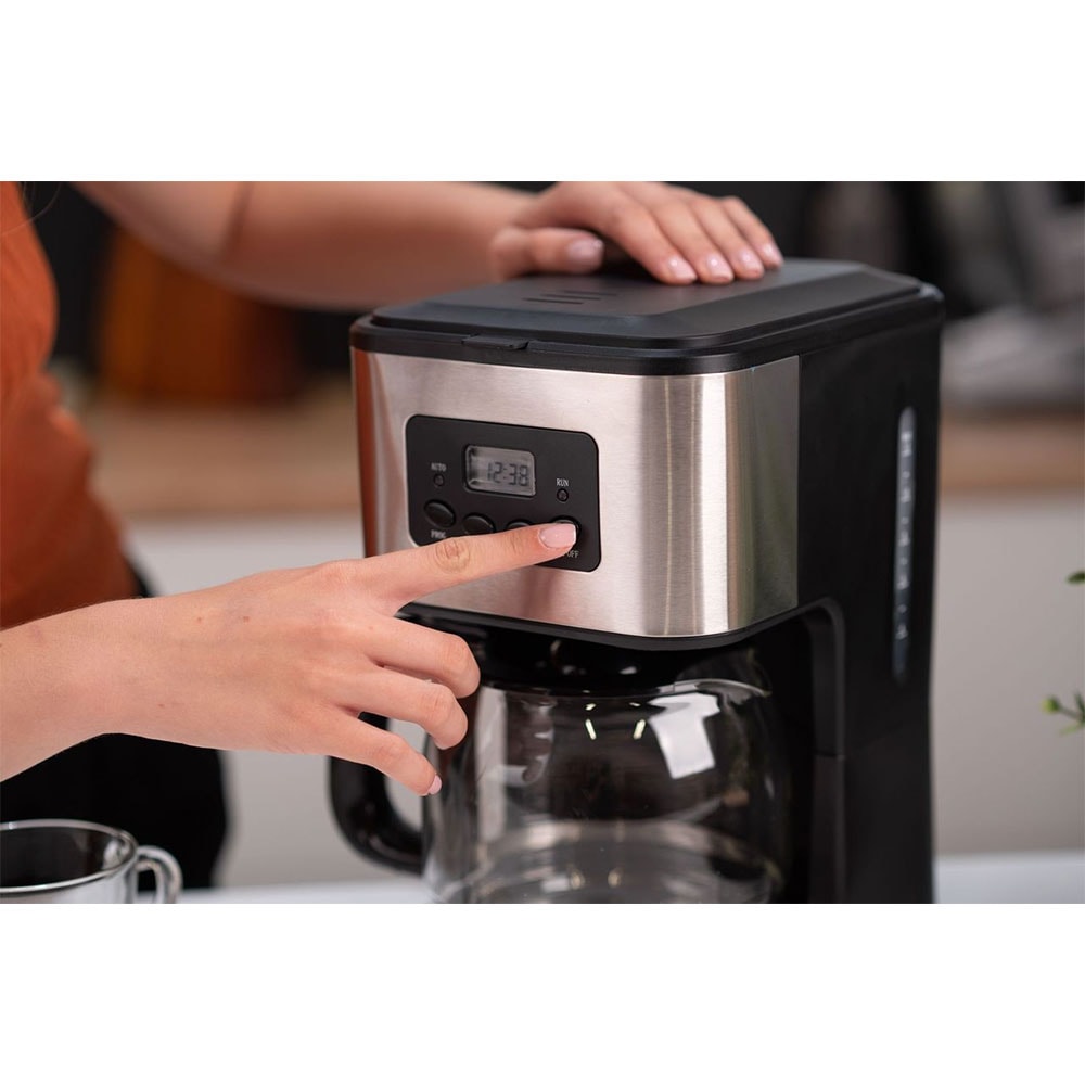 Cafetiera MYRIA MY4118, 1.5l, 900W, 12 cesti, negru-argintiu