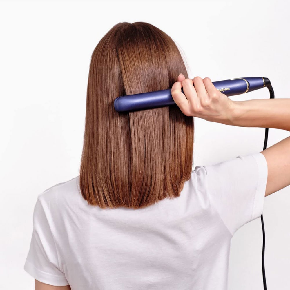 Placa de indreptat parul BABYLISS 2516PE, 235 grade, invelis titanium-ceramic, albastru