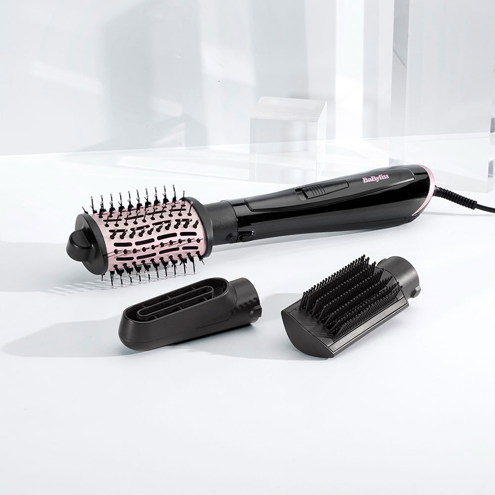 Perie cu aer cald BABYLISS AS128E Style Smooth, 1000W, 2 viteze, 2 trepte de temperatura, Invelis Ceramic, negru