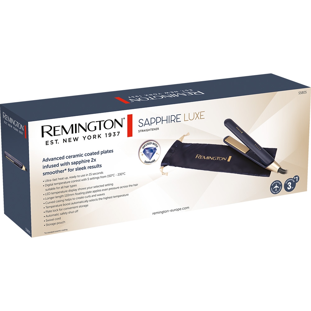 Perie cu aer cald REMINGTON Sapphire Luxe AS5805, 1000W,  2 viteze, 1 treapta temperatura, Invelis Ceramic, albastru