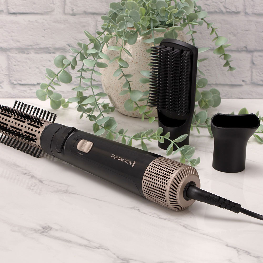 Perie rotativa REMINGTON Blow Dry & Style AS7580, 1000W, 2 viteze, 2 trepte temperatura, Invelis Ceramic, negru