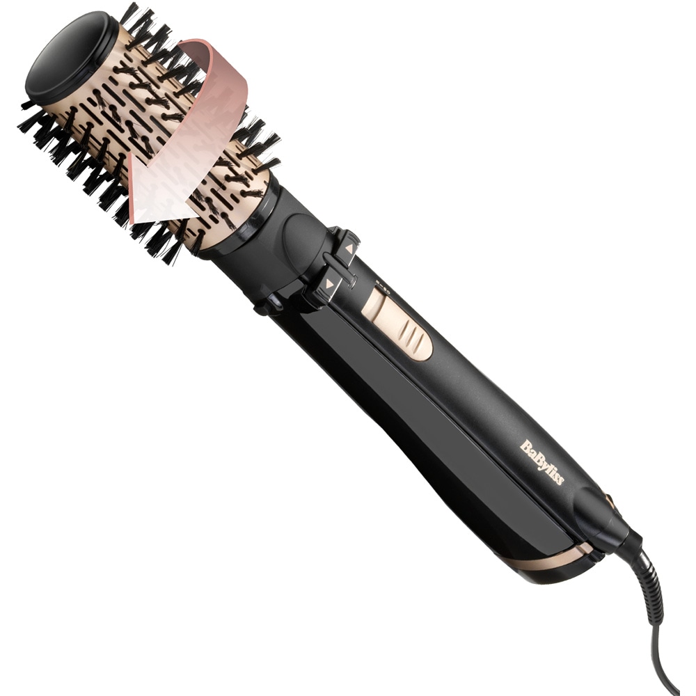 Perie rotativa BABYLISS  Big Hair AS962ROE, 1000W, 2 viteze, 2 trepte temperatura, Invelis Ceramic, negru